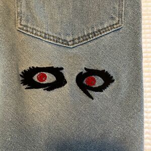 ASOS Embroidered High‑Rise Jeans Size 28